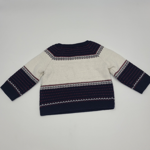 Janie and Jack baby boy Fair Isle holiday train sweater size 0-3 months - Picture 5 of 6